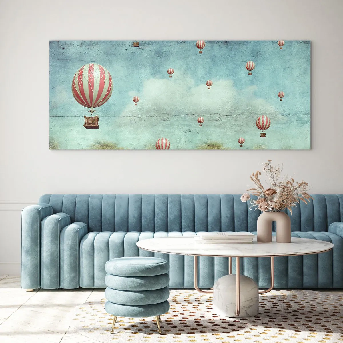 Schilderen op glas - Vrij van de drukte van het leven - 140x50 cm