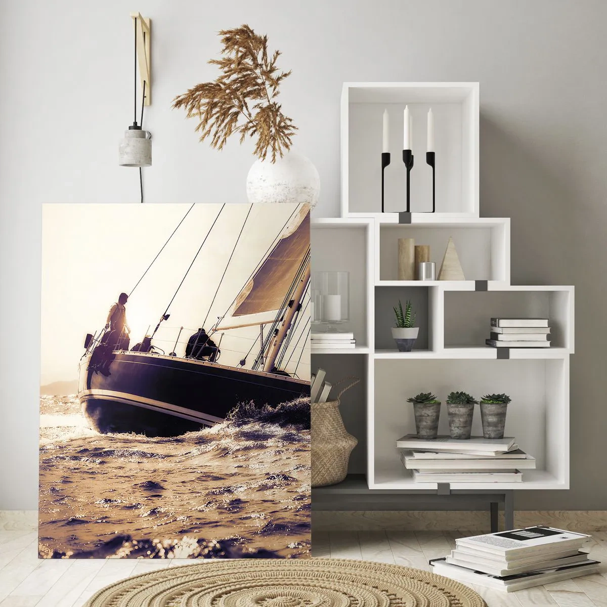 Schilderen op glas - Zeil, matroos - 70x100 cm