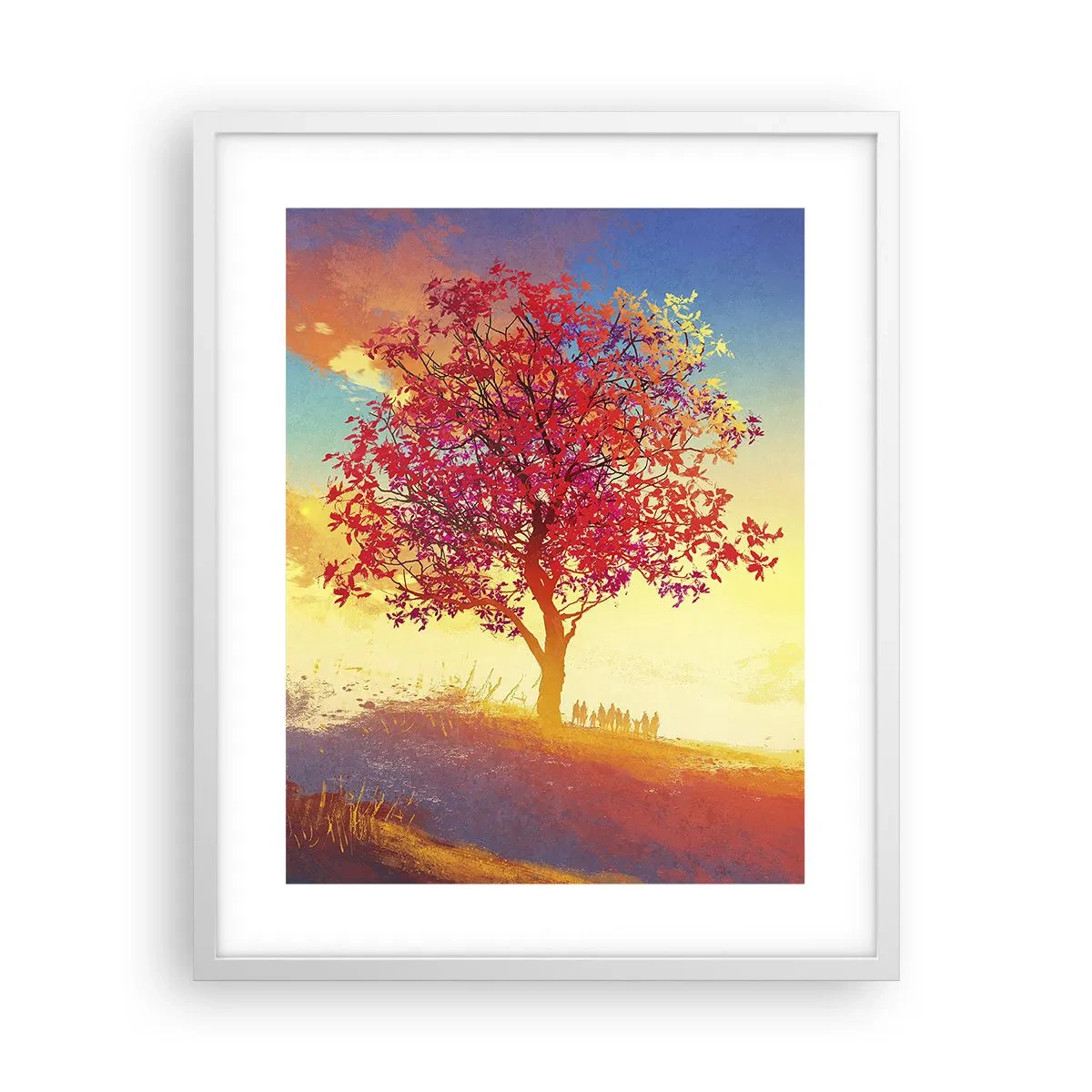 Poster in een witte lijst - Pelgrim bij de bestemming - 40x50 cm