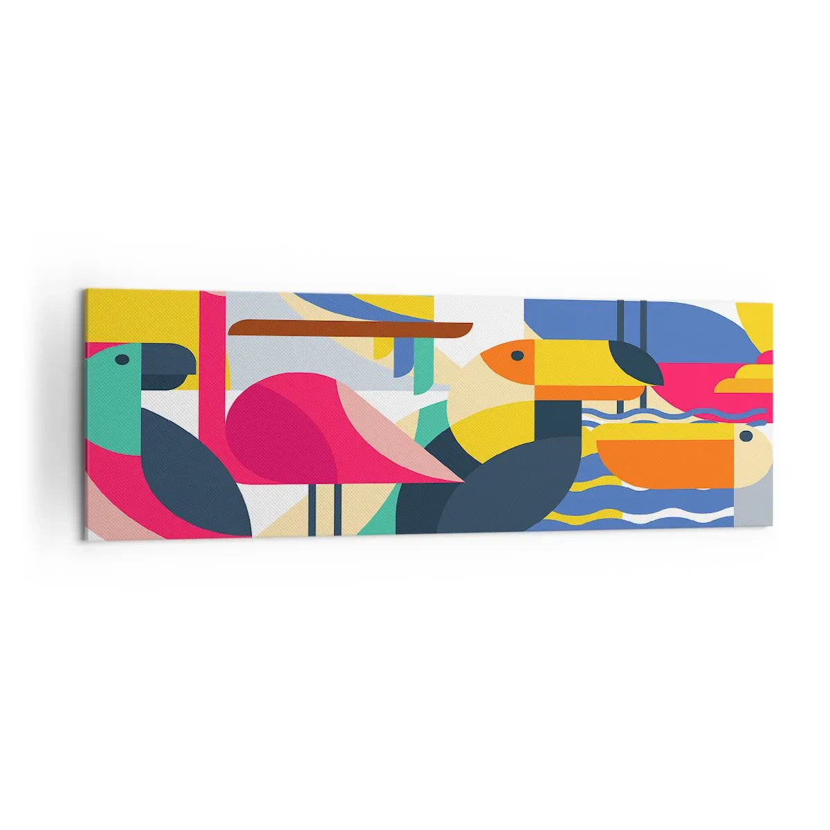 Schilderen op canvas - Vogelfeestje - 160x50 cm