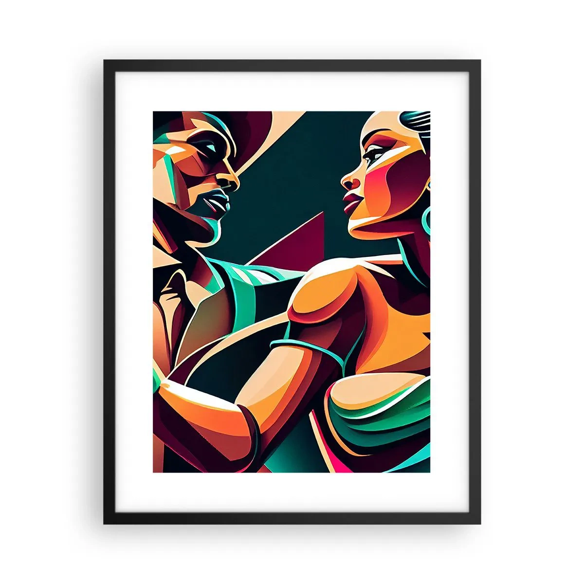 Poster in een zwarte lijst - In het ritme van het hart - 40x50 cm