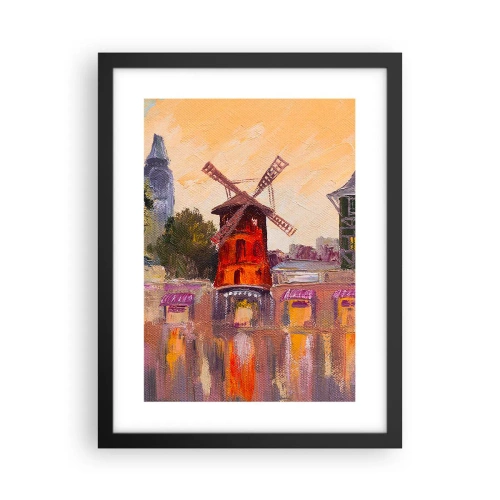 Poster in een zwarte lijst - Parijse iconen – Moulin Rouge - 30x40 cm