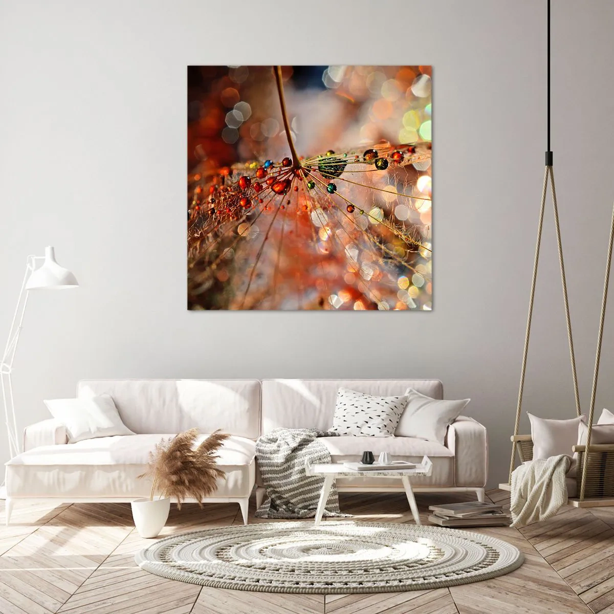 Schilderen op canvas - Geregen op een spinnendraad - 50x50 cm