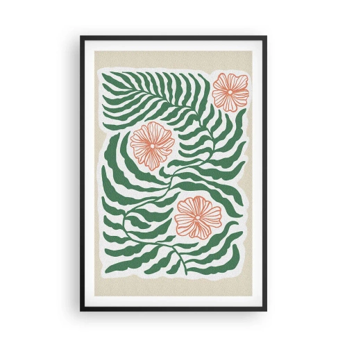 Poster in een zwarte lijst - Bloeiend in het groen - 61x91 cm