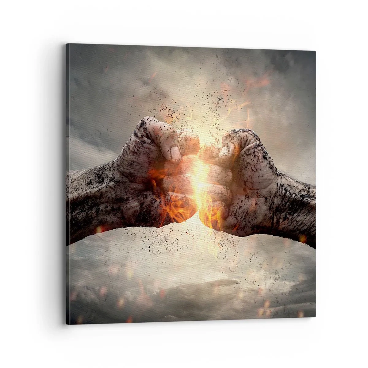 Schilderen op canvas - Sta op voor een gevecht - 70x70 cm