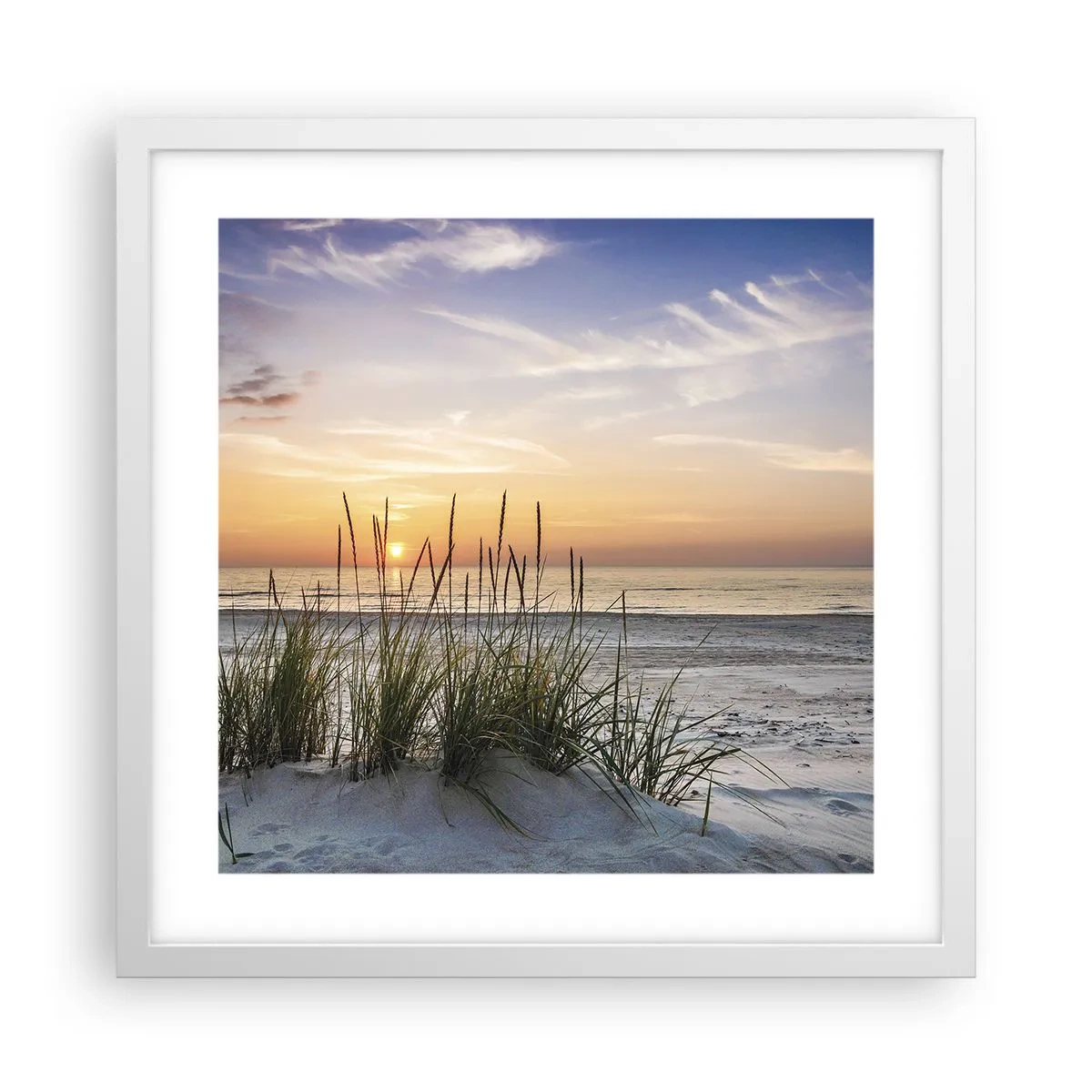 Poster in een witte lijst - Kijk, denk, voel - 40x40 cm