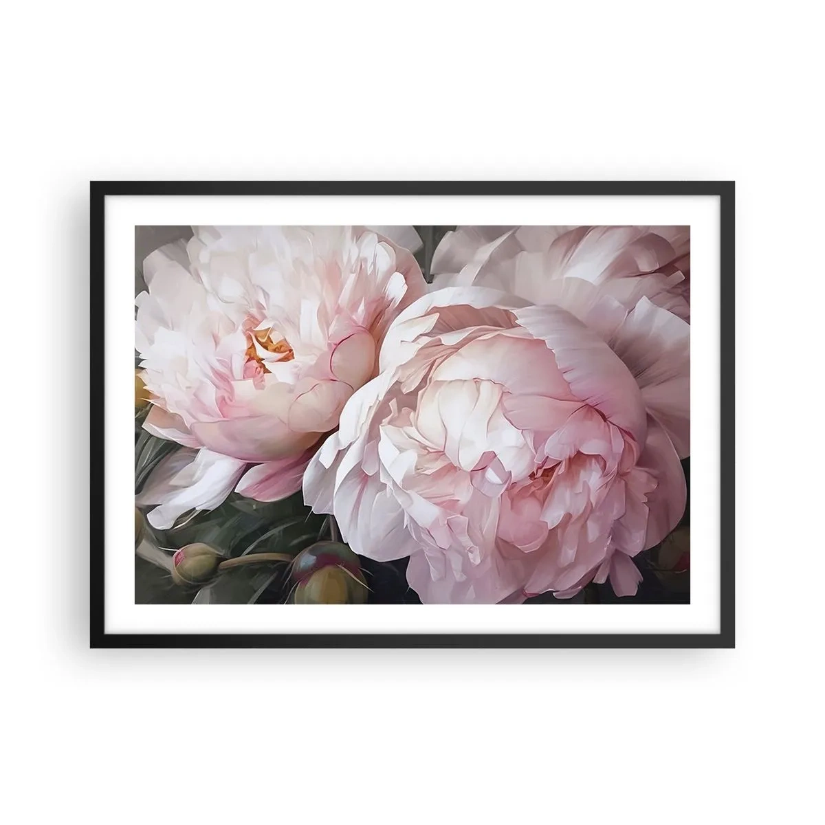 Poster in een zwarte lijst - In bloei gestopt - 70x50 cm