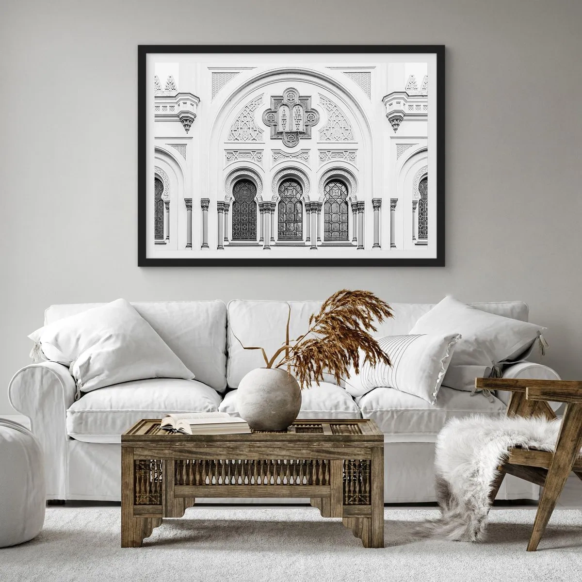 Poster in een zwarte lijst - Op de grens van culturen - 40x30 cm