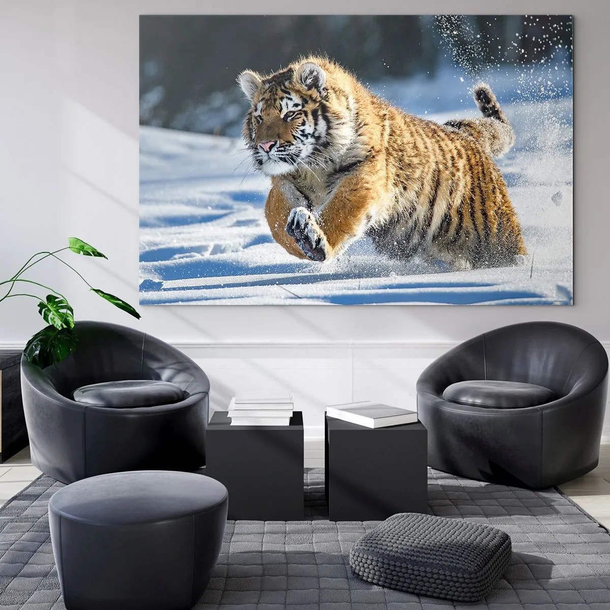 Schilderen op glas - God van de Siberische taiga - 100x70 cm