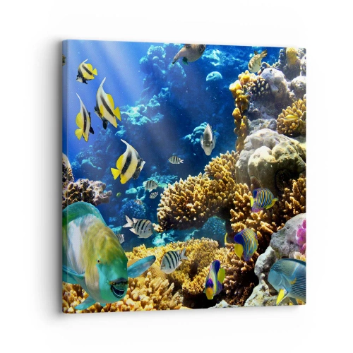 Schilderen op canvas - Veel verkeer op de vakantieroute - 30x30 cm