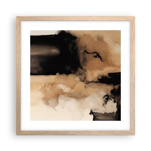 Een poster in een licht eiken lijst - Intrigerende abstractie - 40x40 cm
