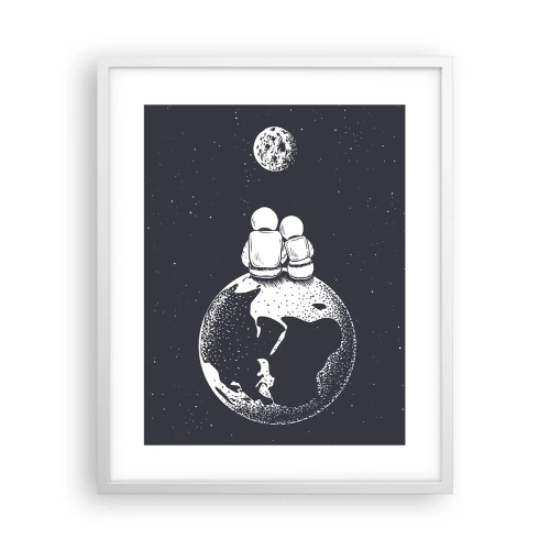 Poster in een witte lijst - Een kosmisch love story  - 40x50 cm