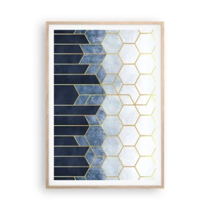 Een poster in een licht eiken lijst - Compositie in een gesyncopeerd ritme - 70x100 cm