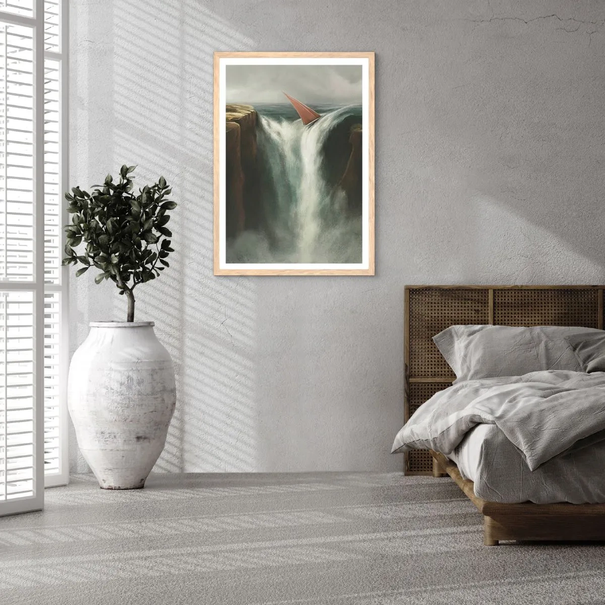 Een poster in een licht eiken lijst - Een waarschuwing voor het leven - 61x91 cm