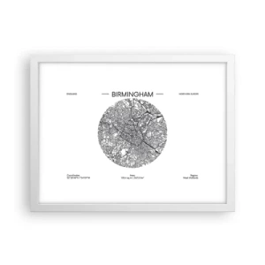 Poster in een witte lijst - Anatomie van Birmingham - 40x30 cm