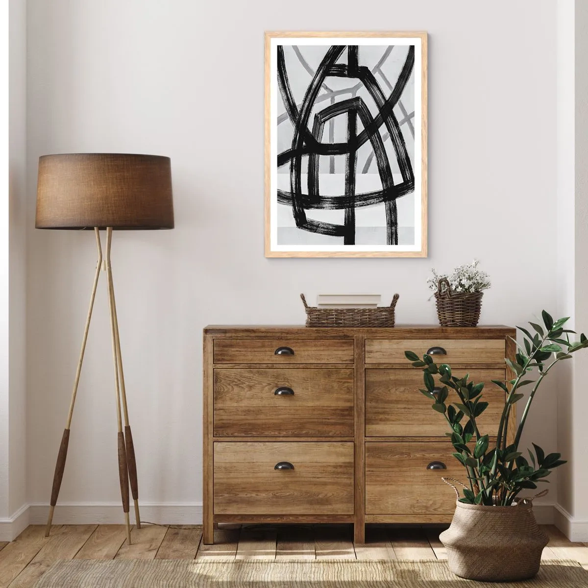 Een poster in een licht eiken lijst - Diepte opbouwen - 50x70 cm