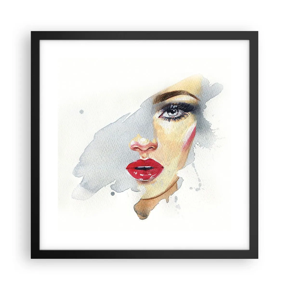Poster in een zwarte lijst - Weerspiegeld in een druppel water - 40x40 cm