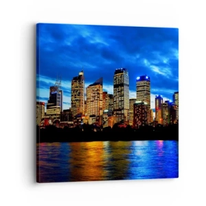 Schilderen op canvas - Een nacht van licht en kleuren - 30x30 cm