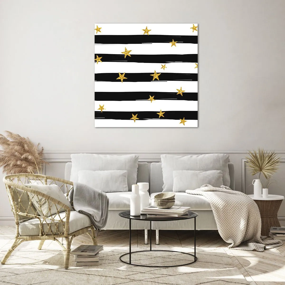 Schilderen op glas - We zijn allemaal geboren onder een gelukkige ster - 30x30 cm