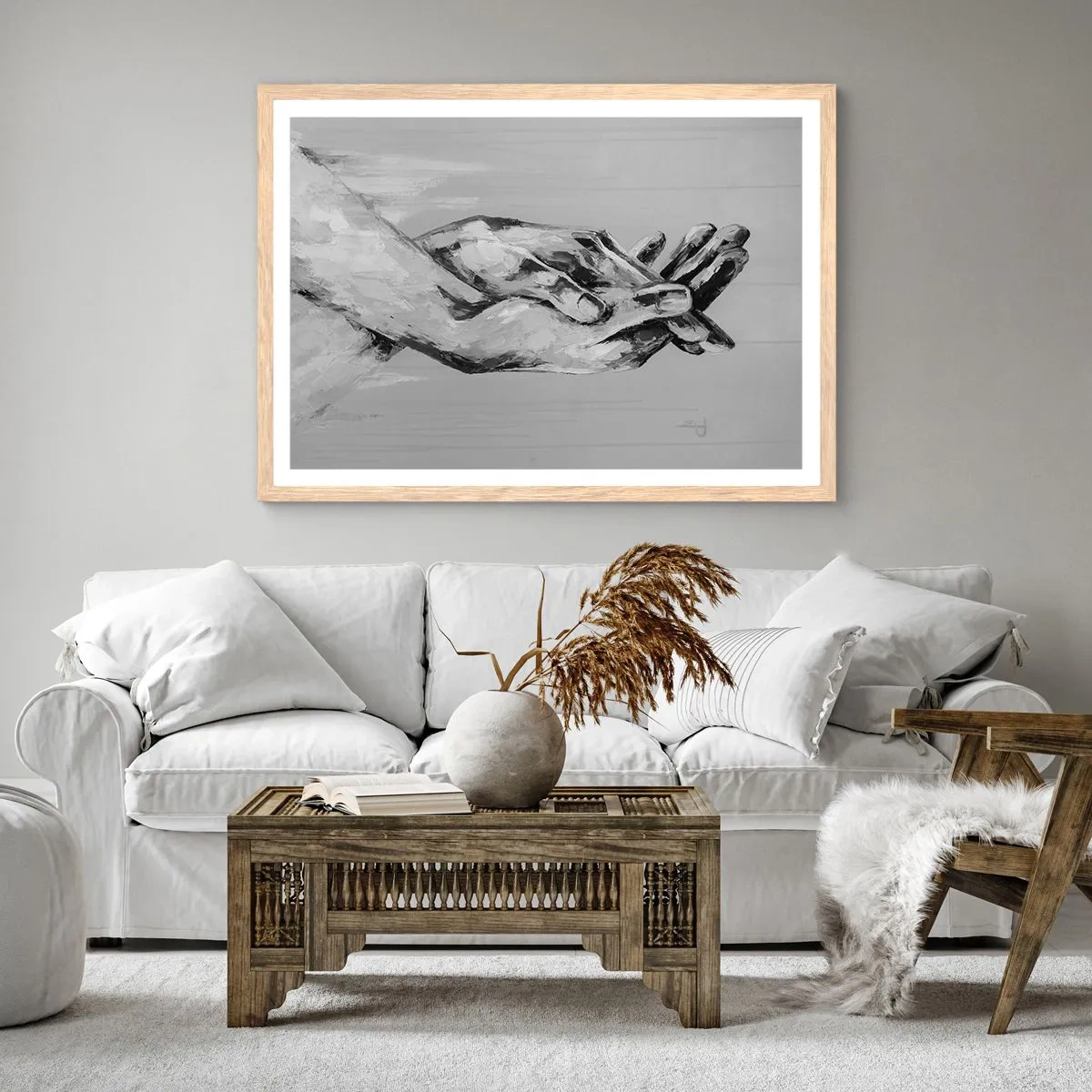 Een poster in een licht eiken lijst - Begin… - 50x40 cm