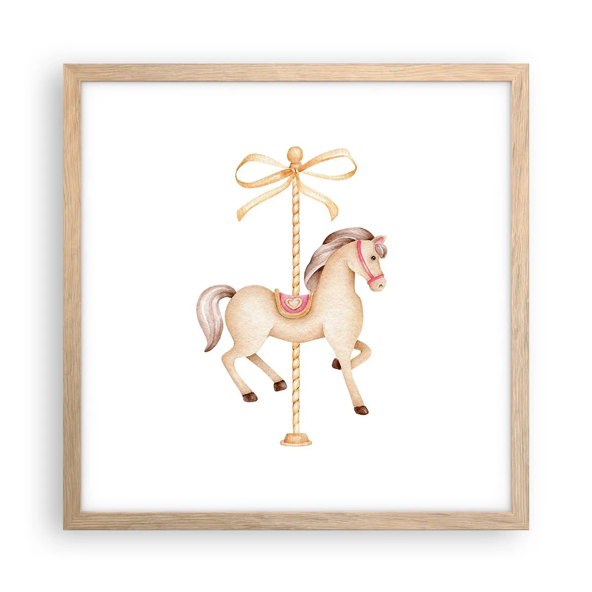 Een poster in een licht eiken lijst - Een sierlijke draf - 40x40 cm