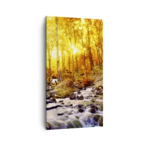 Schilderen op canvas - Stenen gezet in goud en platina - 45x80 cm