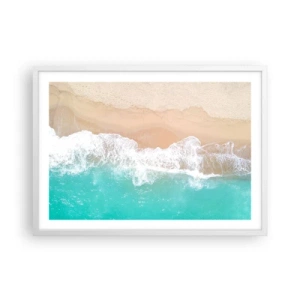 Poster in een witte lijst - Een strelende aanraking - 70x50 cm