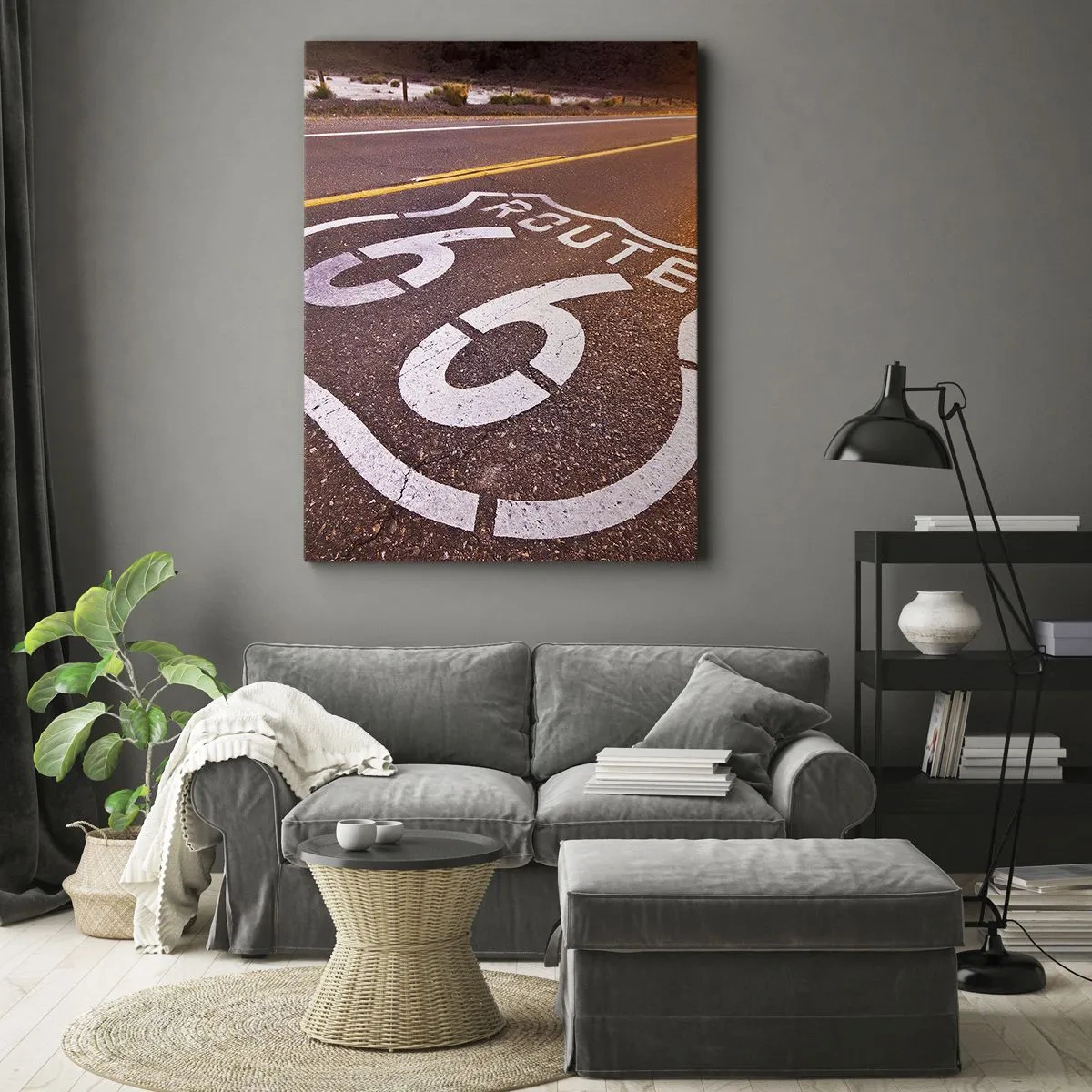 Schilderen op canvas - De beroemde weg 66 - 45x80 cm