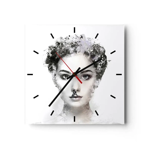 Wandklok - Klok - Een uiterst stijlvol portret - 30x30 cm