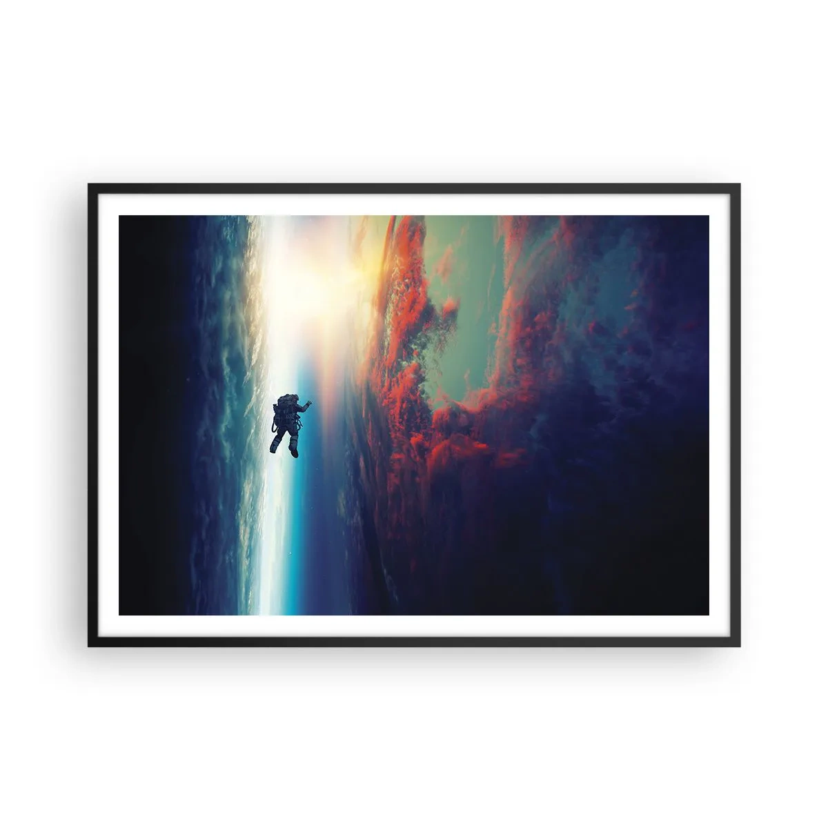 Poster in een zwarte lijst - Ga het universum tegemoet - 100x70 cm