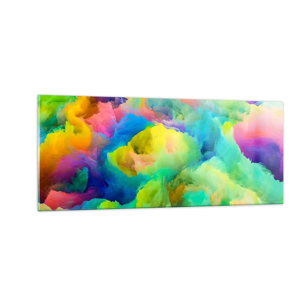 Schilderen op glas - Regenboog dons - 100x40 cm