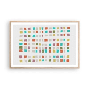 Een poster in een licht eiken lijst - Onbekend spel - 91x61 cm