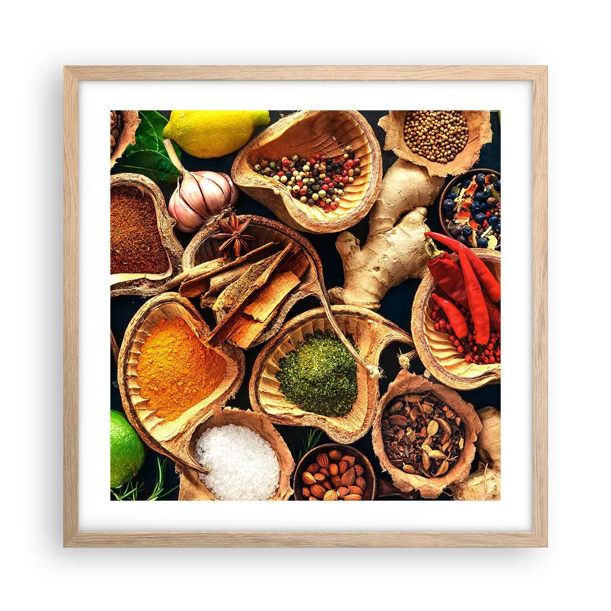 Een poster in een licht eiken lijst - Neem wat je wilt - 50x50 cm