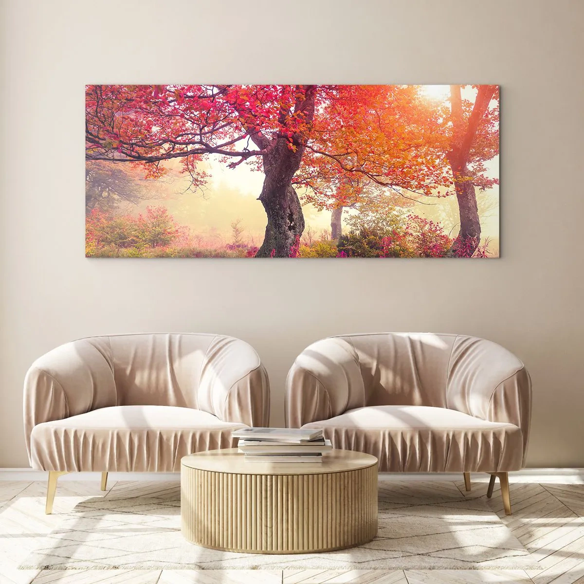Schilderen op glas - Bloeiende razernij - 100x40 cm