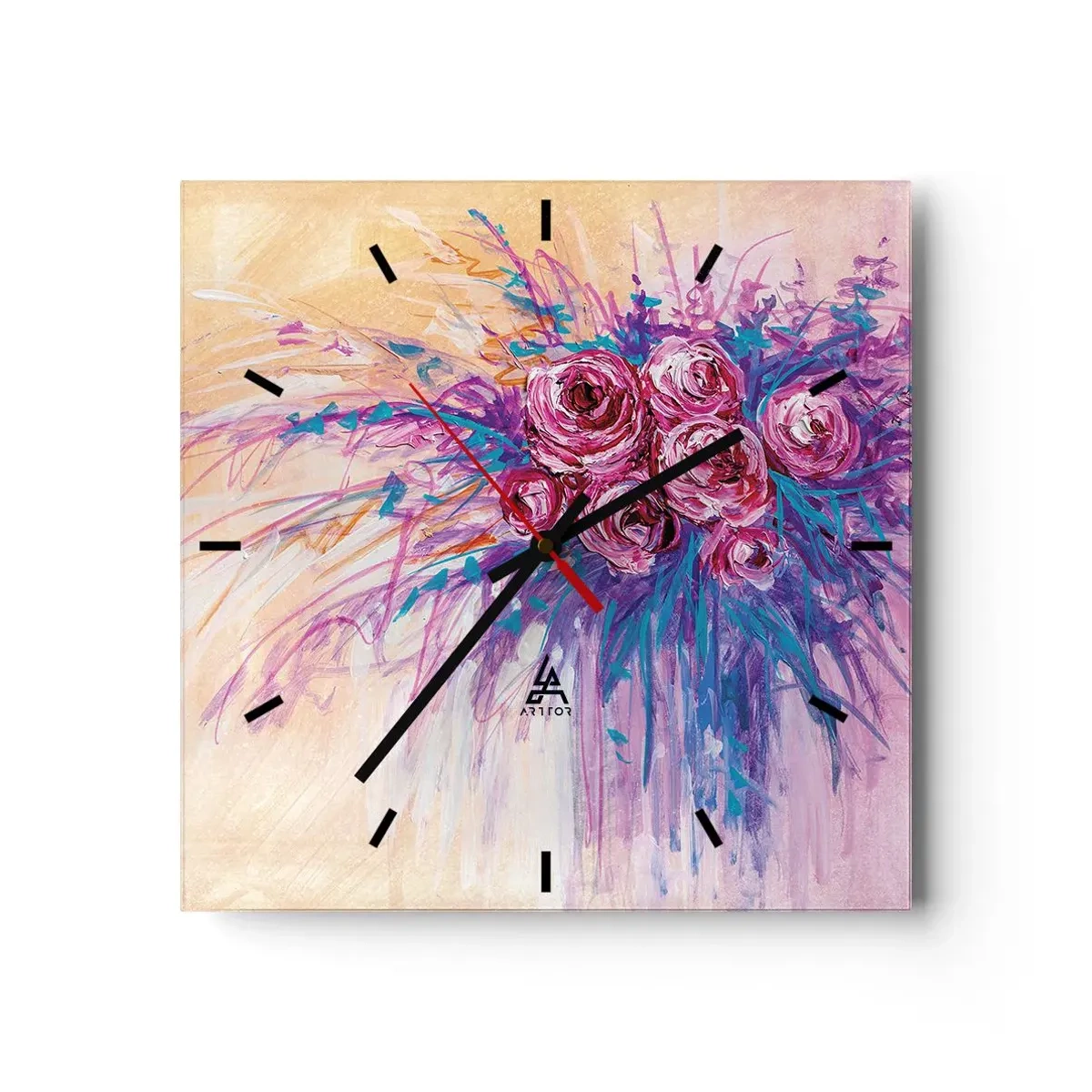 Wandklok - Klok - Rozenfontein - 30x30 cm