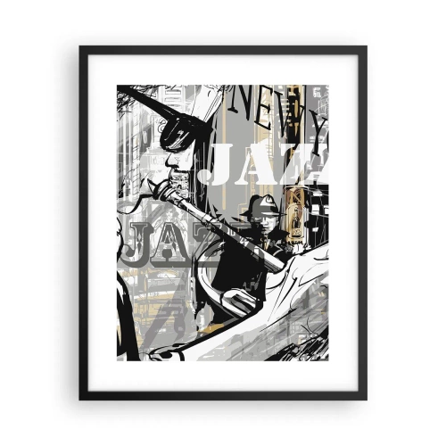 Poster in een zwarte lijst - Op het ritme van New York - 40x50 cm