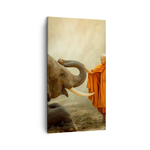 Schilderen op canvas - Ontmoeting tijdens een reis - 45x80 cm