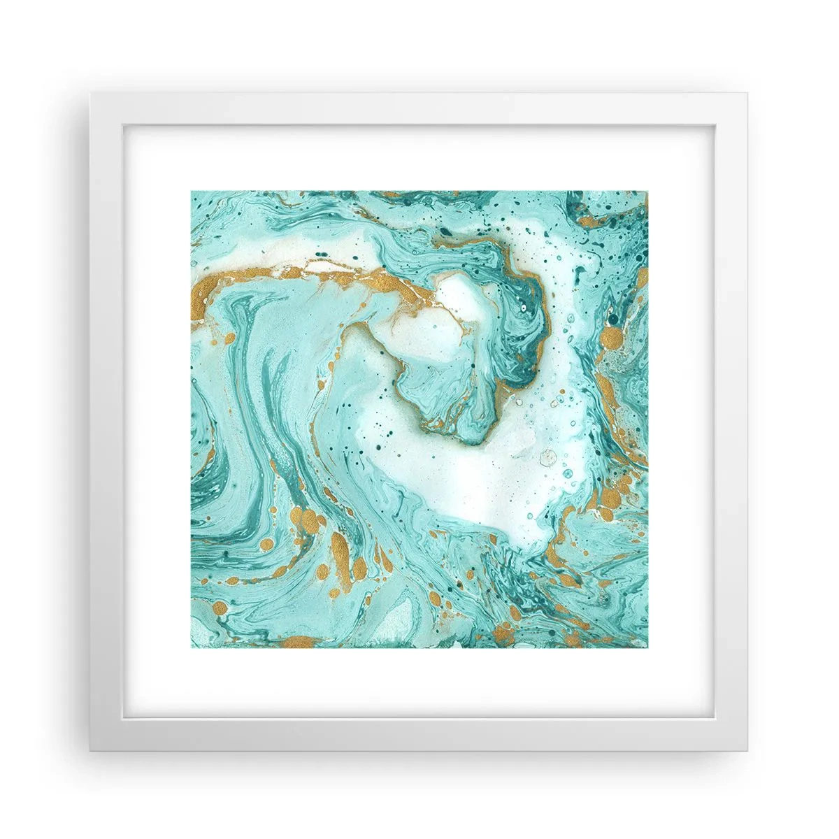 Poster in een witte lijst - Onder de grote golf van het Edo-tijdperk - 30x30 cm