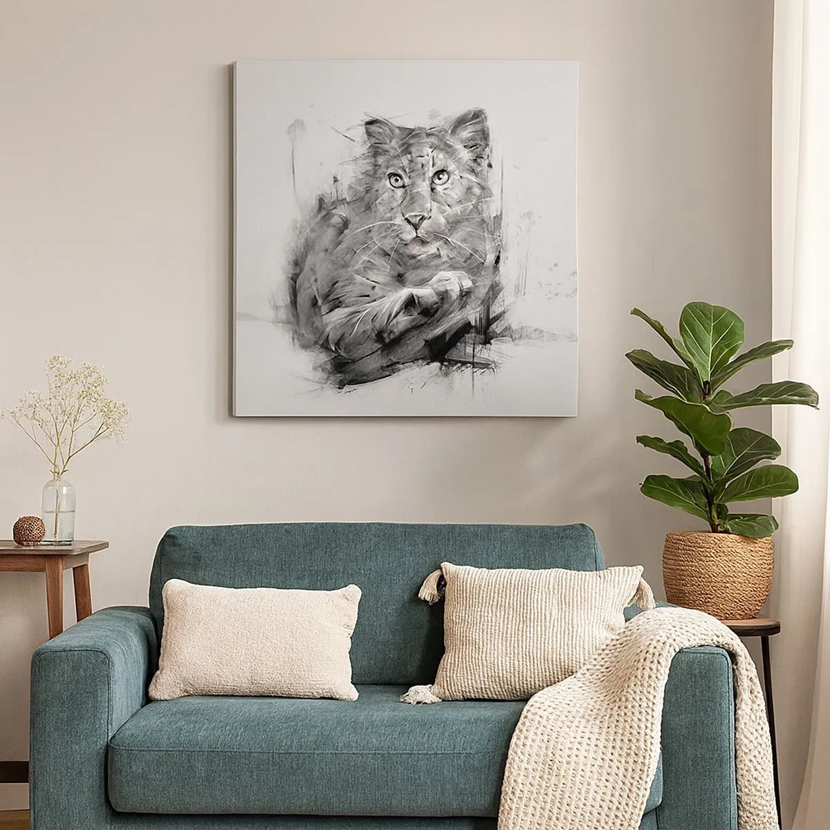 Schilderen op canvas - Ja, ik luister aandachtig - 30x30 cm