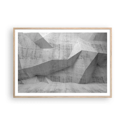 Een poster in een licht eiken lijst - Een echte uitdaging - 100x70 cm