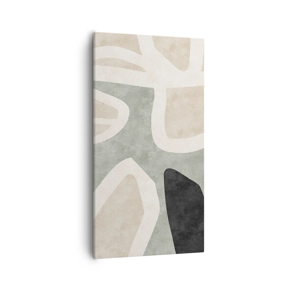 Schilderen op canvas - Compositie met een zwart motief - 55x100 cm