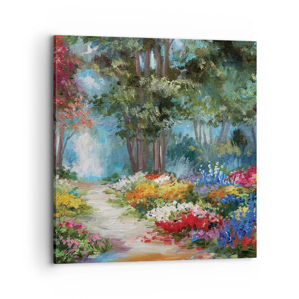 Schilderen op canvas - Bostuin, bloemenbos - 70x70 cm