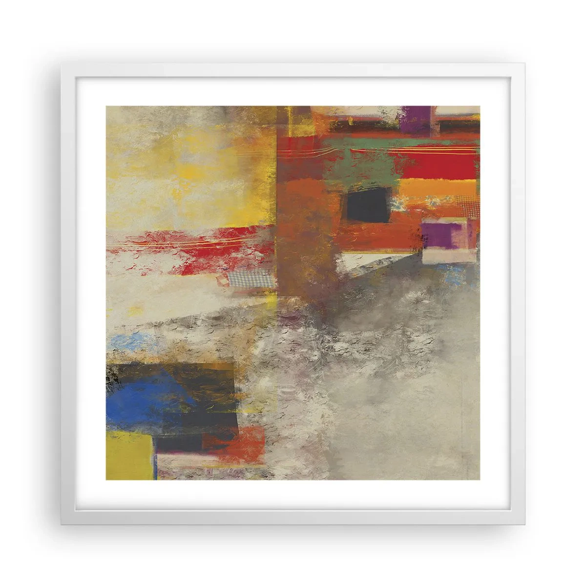 Poster in een witte lijst - Kleur geometrie - 50x50 cm