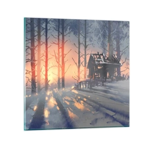 Schilderen op glas - Alleen de zon kijkt hier naar binnen - 70x70 cm