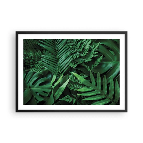 Poster in een zwarte lijst - Ineengedoken in het groen - 70x50 cm