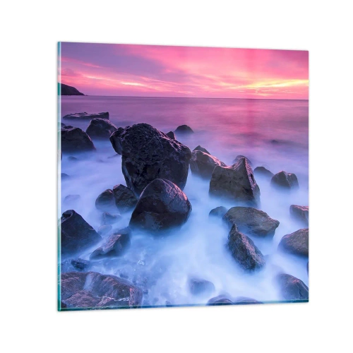 Schilderen op glas - Geboorte in licht en mist - 60x60 cm
