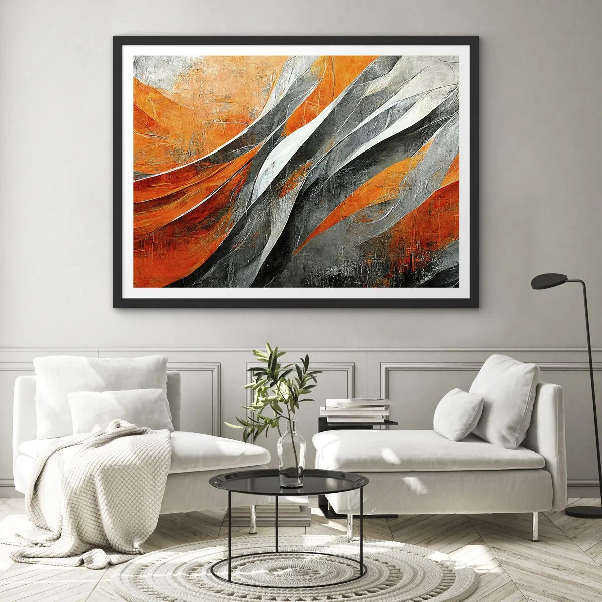 Poster in een zwarte lijst - Hitte en koude - 40x30 cm