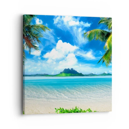 Schilderen op canvas - Het azuur van de tropen - 40x40 cm