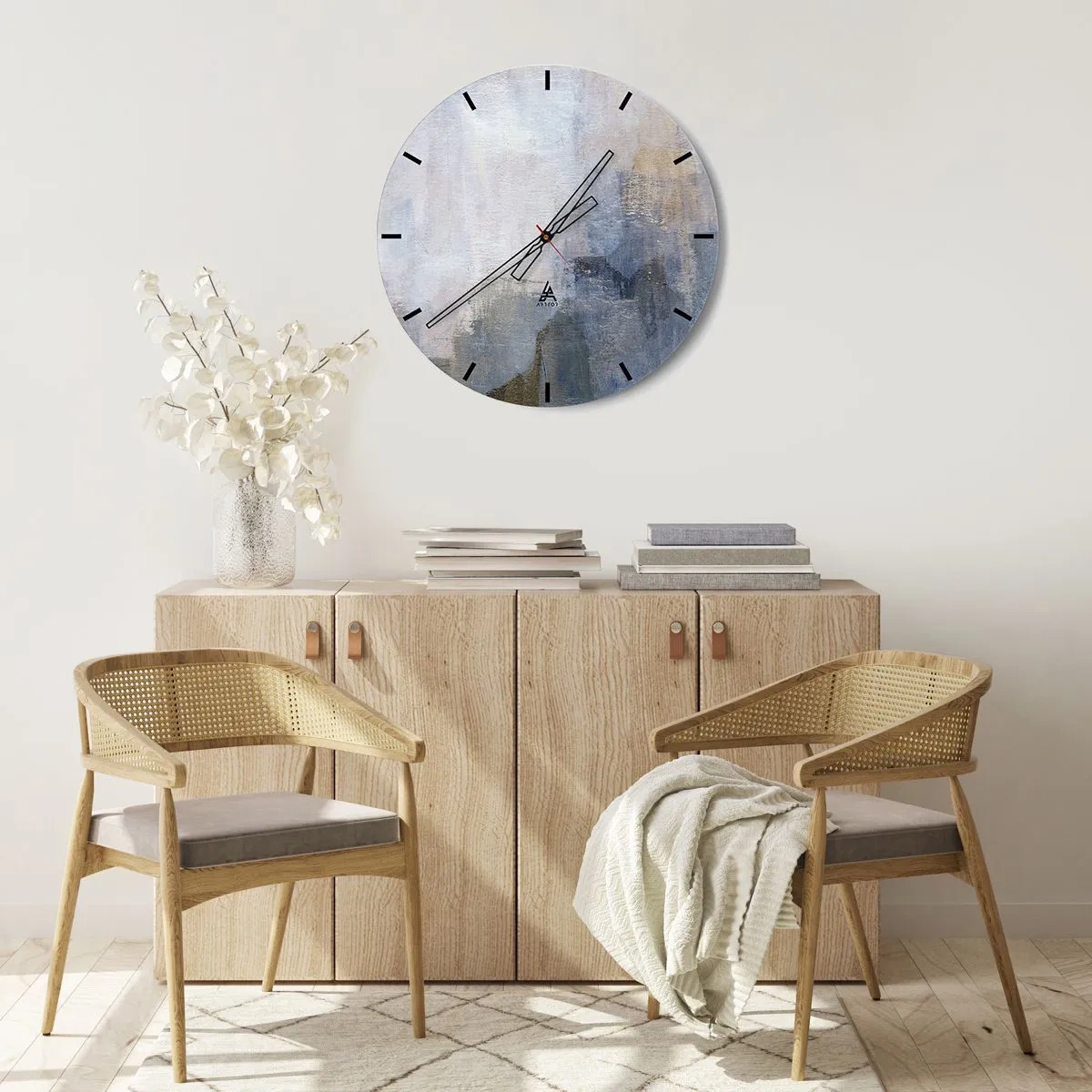 Wandklok - Klok - Kleurtonen en akkoorden - 40x40 cm