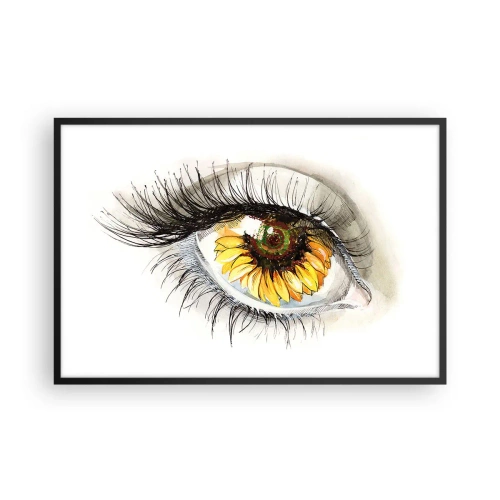 Poster in een zwarte lijst - Een look zo warm als de zomer - 91x61 cm